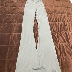 aerie green high rise cross over flare legging